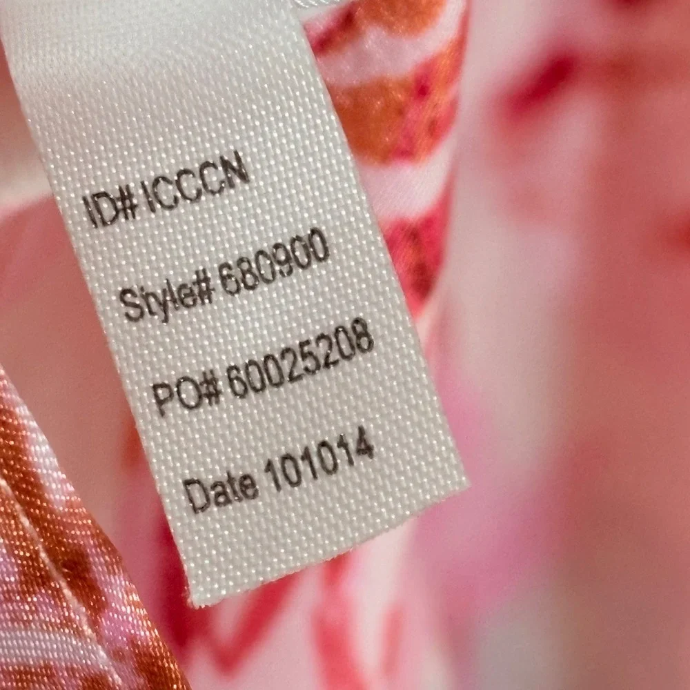 Oscar de la Renta Pink Floral Satin Lace Trim Nightgown Chemise